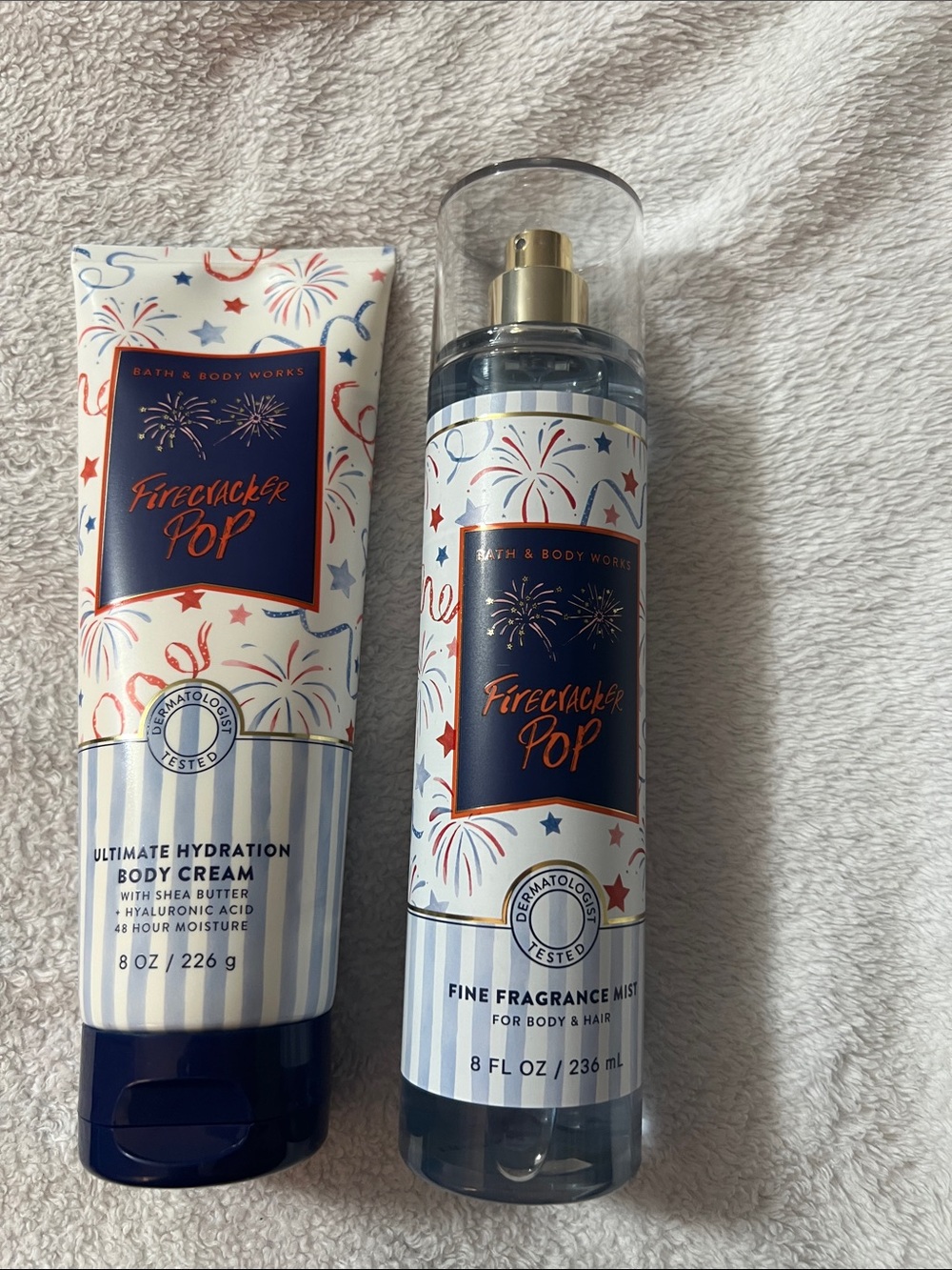 Bath & Body Works Firecracker Pop Fine Fragrance Mist & Body Cream - Blue/White